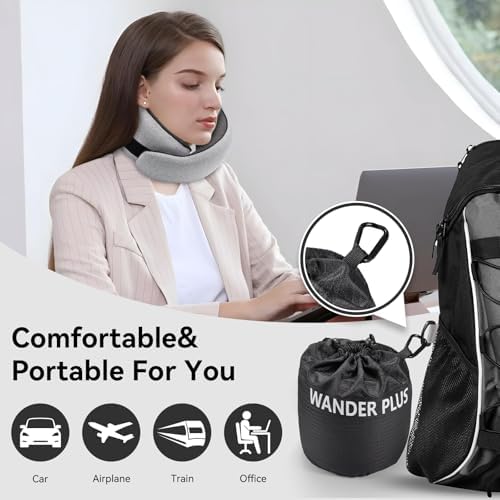 WANDER+® Travel Neck Pillow, Memory Foam Neck Pillow - Image 5