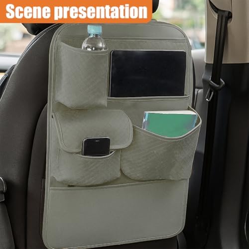 Car Backseat Organizer, Leather Auto Seat Back Kick Mats Protector, Travel - Image 6