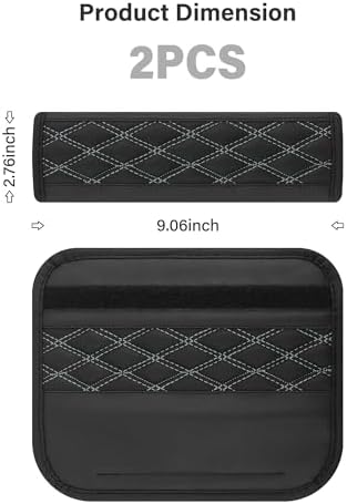 2PCS Car Seat Belt Cover Pads, Leather Seatbelt Covers Protect Shoulder and - Image 2