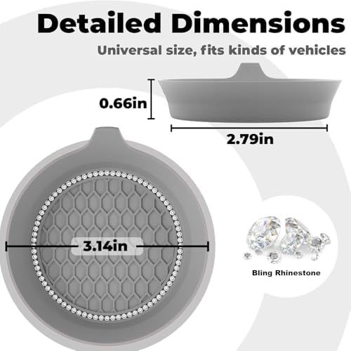 4 PCS Car Cup Coasters, Bling Cup Holder Coaster - Image 3