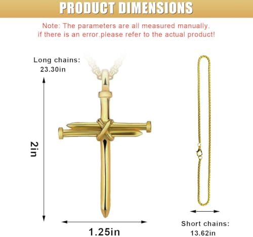 Nail Cross Pendant for Car Rearview Mirror, 3 Nails Metal Cross Car Rear View - Image 2