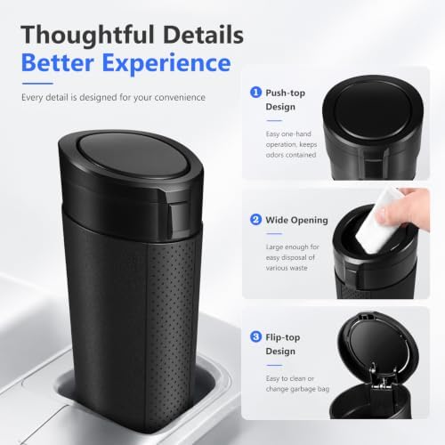 Car Trash Can with Lid, 1 Pack - Image 3