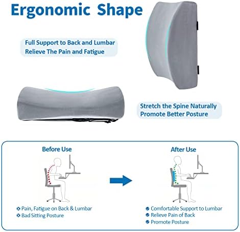 SAIREIDER Lumbar Pillow, Memory Foam Office Chair Back Support Pillows Back - Image 2