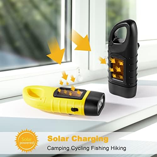 Mudder 4 Pack Hand Crank Solar Flashlight LED Emergency - Image 5