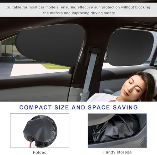 4 PCS Car Side Window Sun Shade, Static Cling Privacy Curtain Front & Rear - Image 6