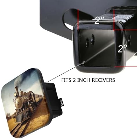 Swono Steam Train Hitch Plug Cover Vintage Train Moving Railroad Country Hills - Image 3