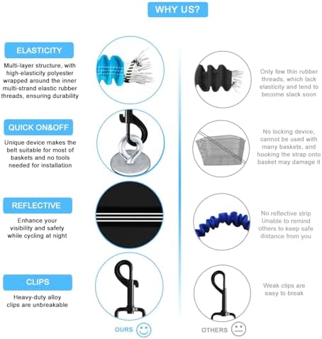 Dog Seat Belt for Bike Basket, Shock Absorbing Lead Bicycle Safety Leash - Image 6