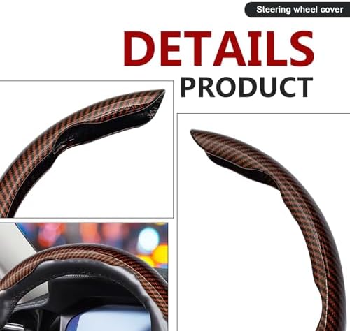 3pcs Universal Carbon Fiber Steering Wheel Cover - Image 3
