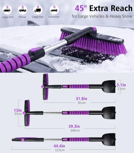 45" Extendable Snow Brush & Ice Scraper - Image 3