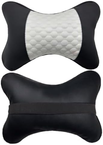 Car Neck Pillows Both Side Pu Leather 2pieces Pack Headrest Fit by Professinalcaraccessories