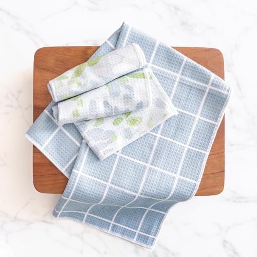 ELYN Microfiber Kitchen Dish Towel Set, Quick-Dry & Absorbent Waffle Weave - Image 6
