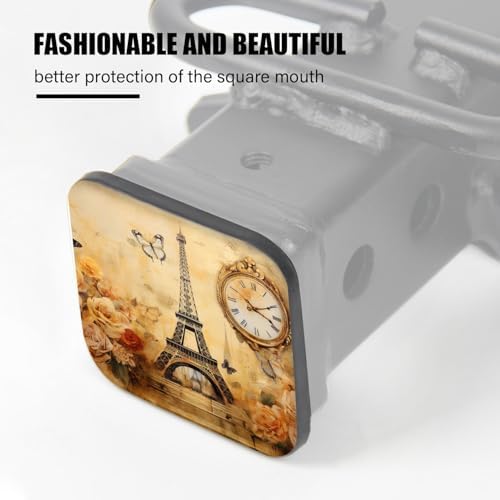 Hitch Cover Fits for 2-Inch Hitch, Vintage Eiffel Tower - Image 4