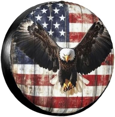 American Bald Eagle Flag Spare Tire Cover by TZBVTAU