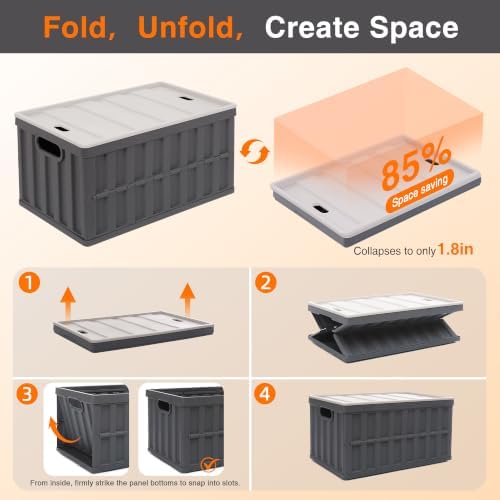 Citylife 4PC 64L Collapsible Storage Bins - Image 5