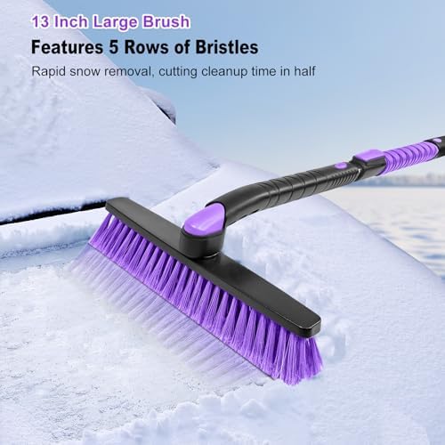 HEEYA 48 Inch Long Snow Brush for SUV, Extendable Ice Scraper and Brush - Image 3