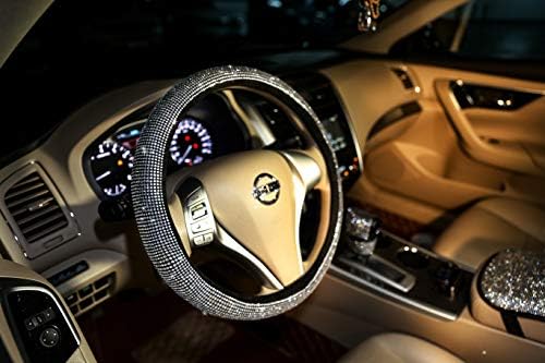 White Bling Women Steering Wheel Cover - Image 6