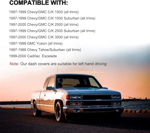 Dash Cover Mat for 1997-1999 GMC Yukon/Chevy Tahoe SuburbanY57 - Image 4