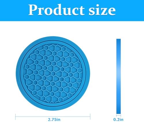 Mandark 4PCS 2.75 Inch Car Cup Holder Coasters, Light Blue - Image 2