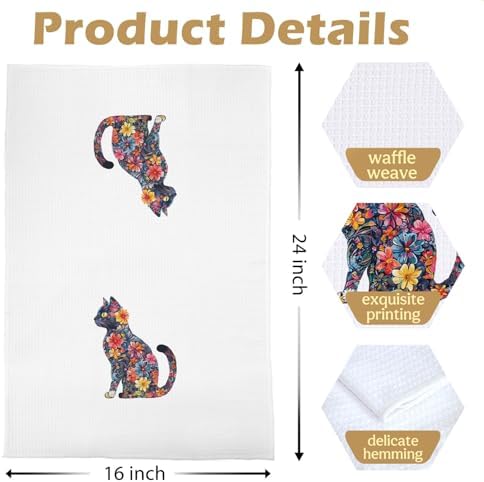 Flower Cat Kitchen Towels - Image 5