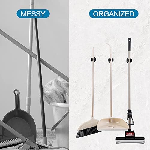 JAMEND CLXP 6PCS Broom and Mop Holder, Heavy Duty Garden Tool Organizer Rack - Image 4