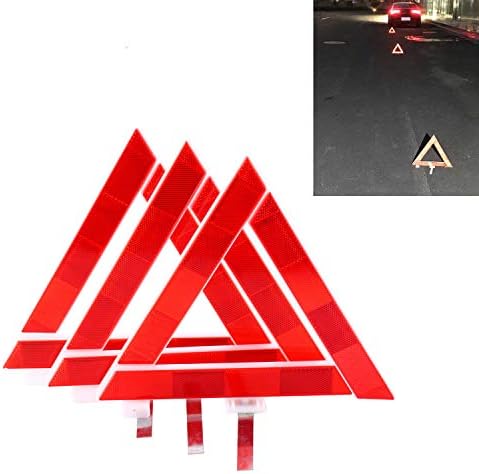 8MILELAKE 3 Pack Vehicle Safety Triangles Warning Reflector Highly Emergency - Image 2