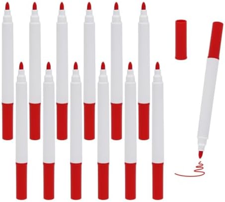 12 PCS Red Liquid Chalk Markers, Fine Tip Neon Erasable Pens by Unknown