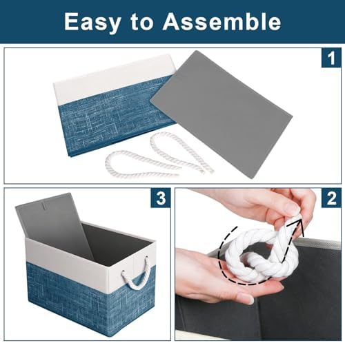 Fab totes Storage Bins 3-Pack, Foldable Storage Baskets - Image 4