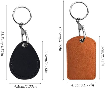 6 Pcs Key Fob Cover Set, Faux Leather Protector, Teardrop and Rectangle Access - Image 2