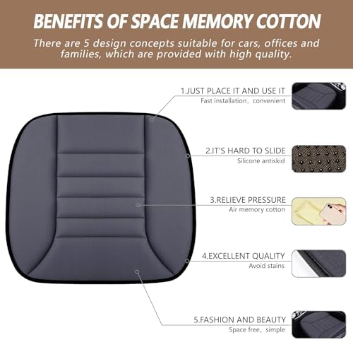 MYFAMIREA 2PCS Car Seat Cushion Pad 1.2" Thick Comfort Seat Protector - Image 2