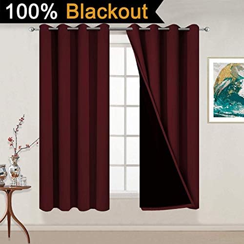 Yakamok Burgundy Red Blackout Curtains 54 Inches Long - Image 2