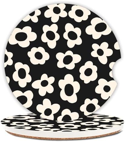 Absorbent Car Coasters 2 Pack for Cup Holders, 2.56" Ceramic Stone & by Unknown