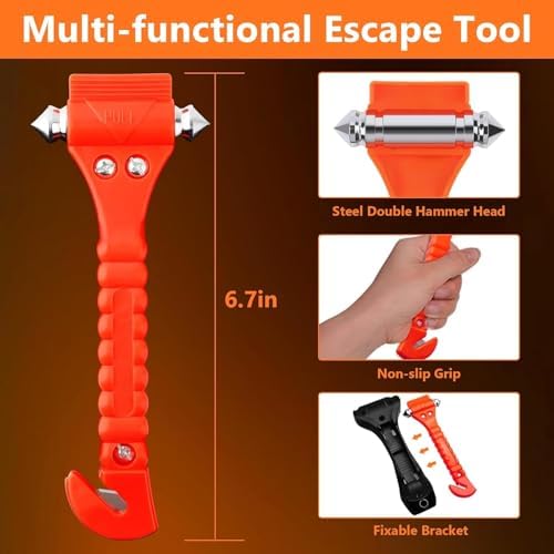 BFXM Car Window Breaker Hammer and Seat Belt Cutter 2-in-1, 10 Packs - Image 2