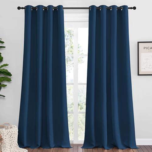 NICETOWN Blackout Curtains for Office 2 Panels 55 x 90-inch Moroccan Blue by NICETOWN