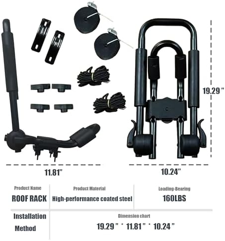 Aluminum Kayak Roof Rack Folding J-Style 4-in-1 Universal Carrier - Image 2