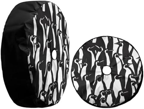 Penguins Black White Spare Tire Cover - Image 3