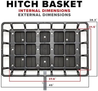 WeatherTech Hitch Basket Cargo Carrier 45"x28" 500lb. Load Capacity Aluminum - Image 3