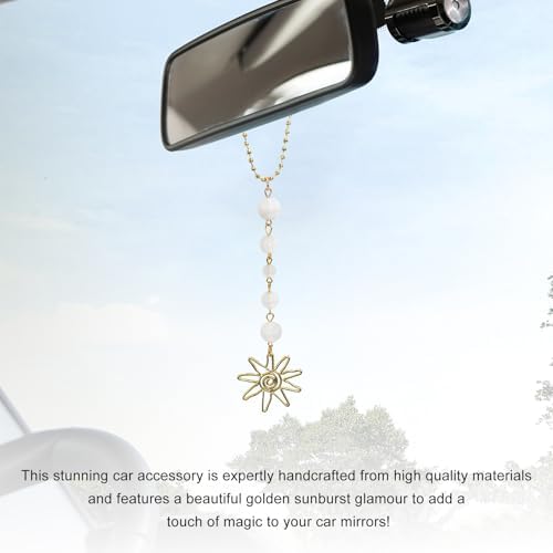 Sun Hanging Car Charm, Rear View Mirror Cute Boho Dangling Sun Car Decor - Image 5