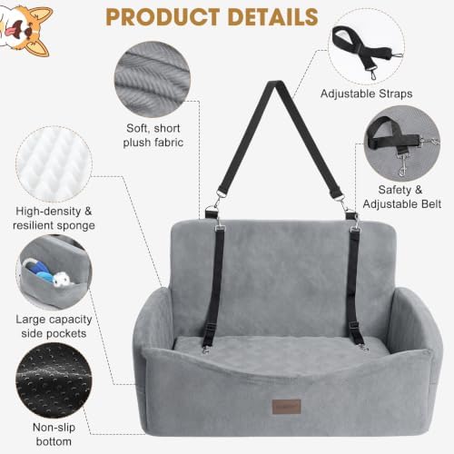 JOEJOY Dog Car Seat for Large Medium Sized Dogs Under 55 lbs, Dog Booster Seat - Image 4