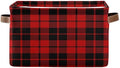 AUUXVA Storage Basket Red Black Christmas Buffalo Plaid Check Storage Cube Box by AUUXVA