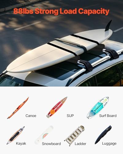 VEVOR Soft Roof Rack Pads, 88LBS Load Capacity Luggage Kayak Carrier - Image 4
