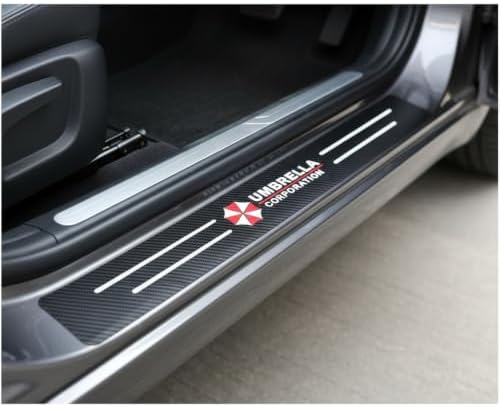 Car Door Sill Guards Front & Rear Car Door Threshold Protector Carbon Fiber & - Image 5