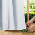 NICETOWN Outdoor Curtains Waterproof Fixed Bottom W52xL95 Greyish White by NICETOWN