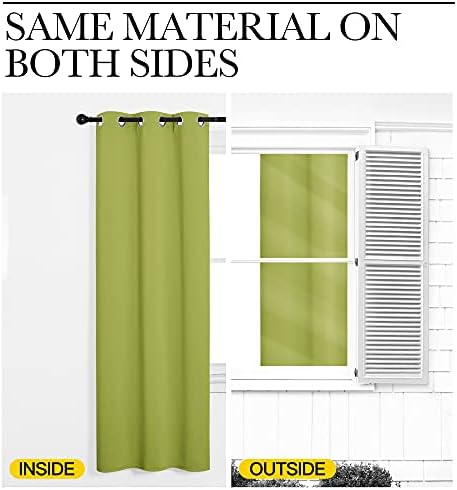 NICETOWN Fresh Green Laundry Room Blackout Curtains, 2 Panels - Image 5