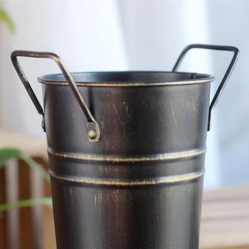 Rustic Metal Umbrella Stand Holder, Freestanding Bucket - Image 4