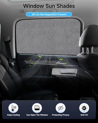 Car Window Shade for Rogue 2021-Present, 2 Pack UV & Glare Protection, - Image 2