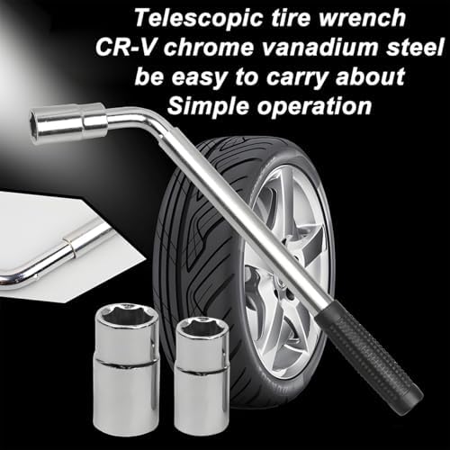 Car Telescoping Lug Wrench, Extendable 4 Way Vehicle Wheel Brace Removal Tool - Image 3
