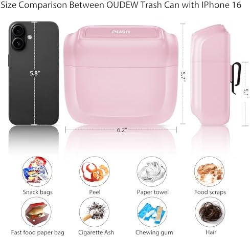 1 Pack Car Trash Can with Lid, Built-in Storage Garbage Bag - Image 2