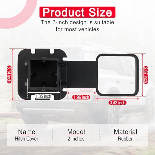 UYYE 2 Inch Rubber Trailer Hitch Cover, American Flag Rubber Hitch Tube Cover - Image 2