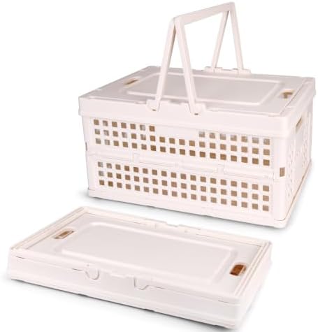 Collapsible Storage Crate, Foldable Plastic Basket by Vivikivi