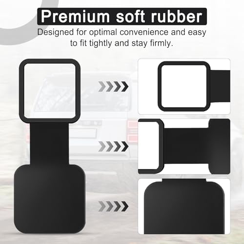 UYYE 2 Inch Rubber Trailer Hitch Cover, Rubber Hitch Tube Cover Plug Cap - Image 3
